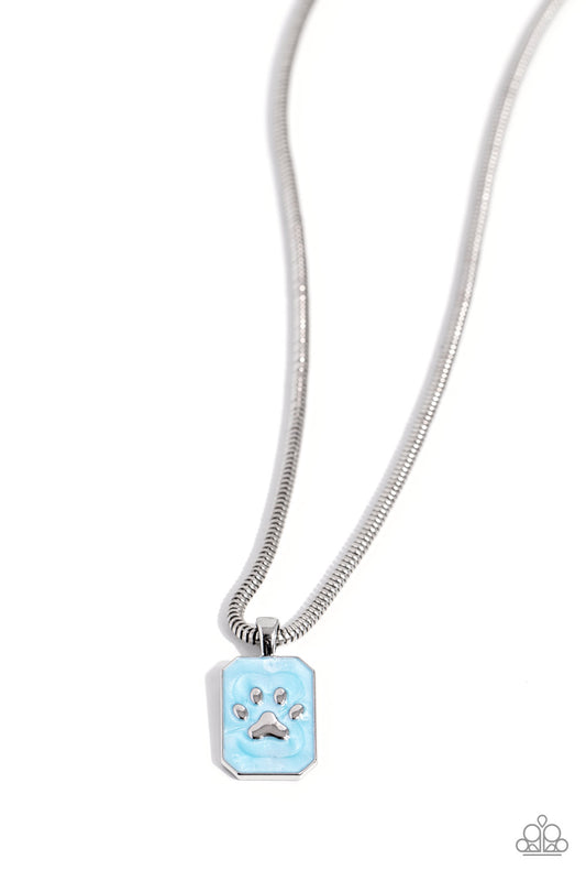 PAW to the Line - Blue Necklace - Paparazzi Accessories