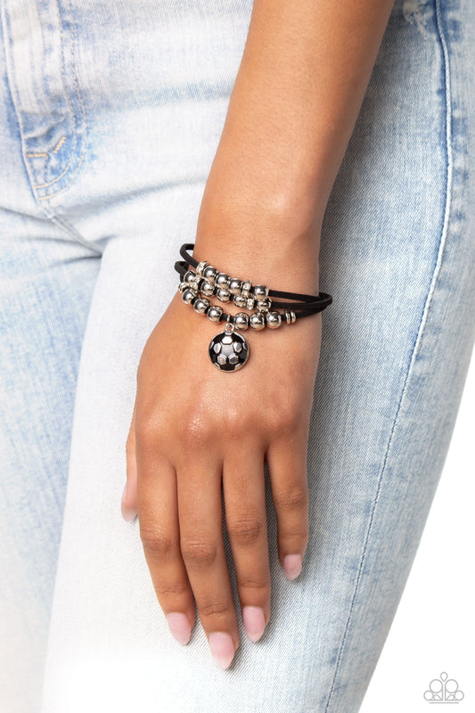 Soccer Player - Black Bracelet - Paparazzi Accessories