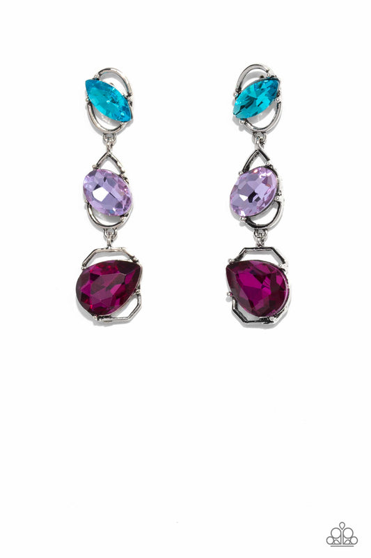Dimensional Dance - Multi Earrings - Paparazzi Accessories