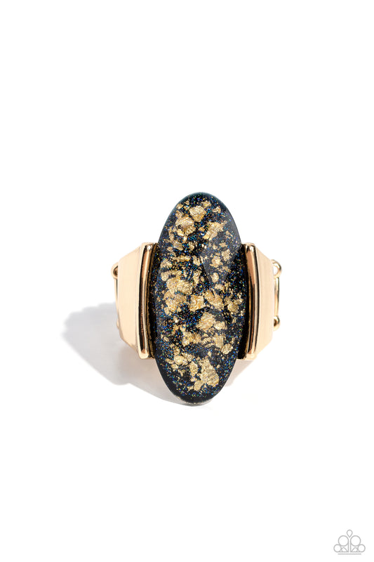 Shimmery Sovereign - Black Ring - Paparazzi Accessories