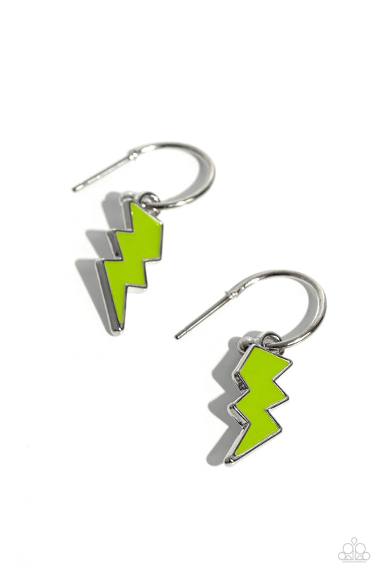 Lightning Limit - Green Earrings - Paparazzi Accessories