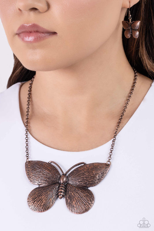 DRAWN to the Wind - Copper Necklace - Paparazzi Accessories