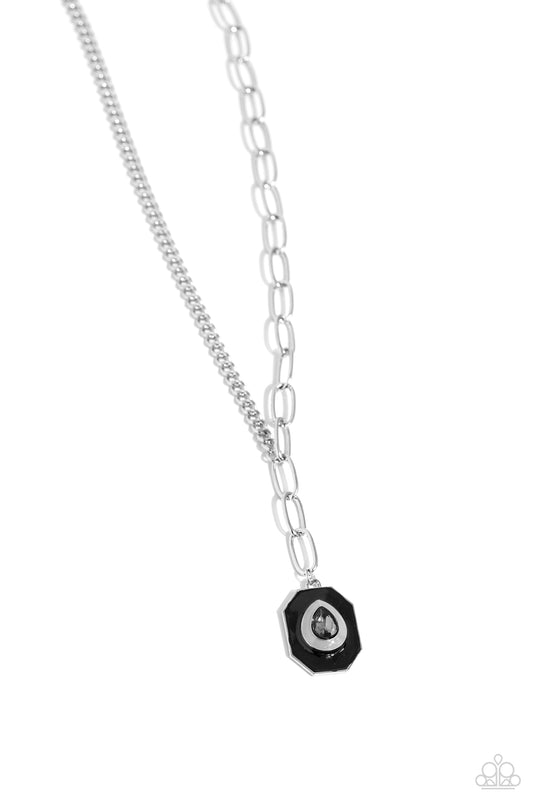 Hexagonal Hallmark - Silver Necklace - Paparazzi Accessories