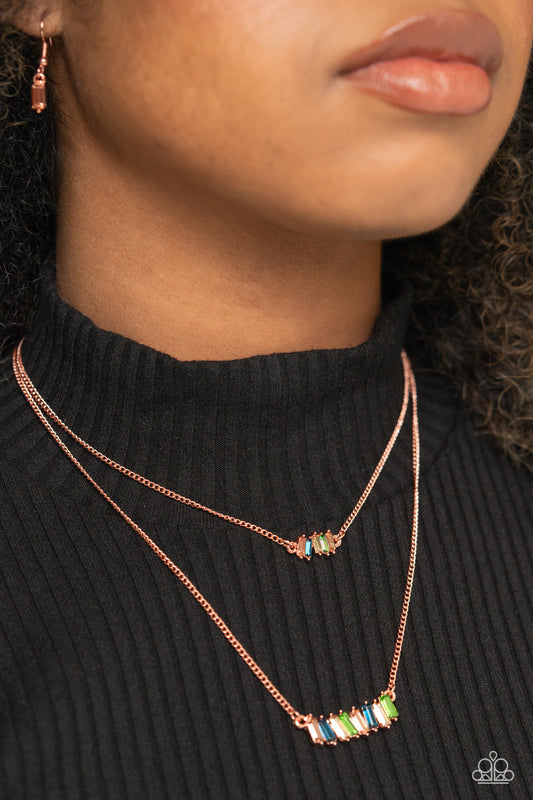 Easygoing Emeralds - Copper Necklace - Paparazzi Accessoreis