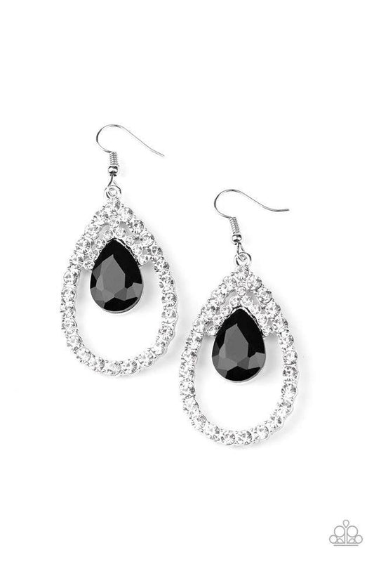 Trendsetting Twinkle - Black Earrings - Paparazzi Accessories