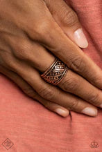 Slanted Shimmer - Copper Ring - Paparazzi Accessories