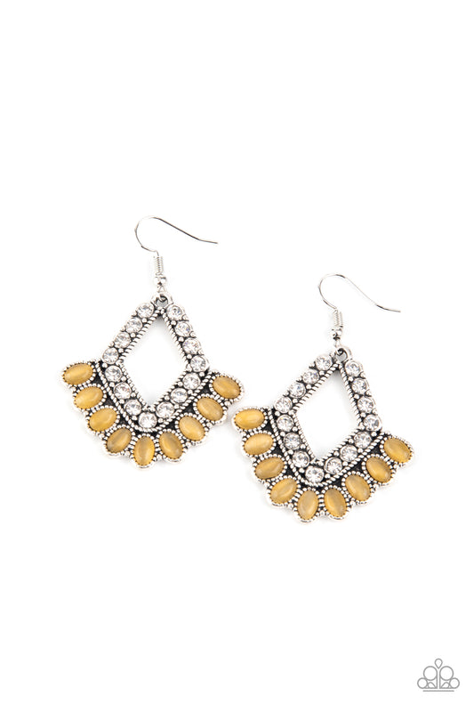 Just BEAM Happy - Yellow Earrings -Paprazzi Accessories