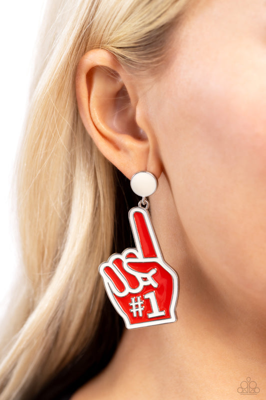 My Number One - Red Earrings - Paparazzi Accessories