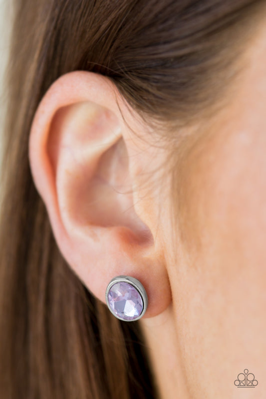 Stunning Shine - Purple Earrings - Paparazzi Accessories