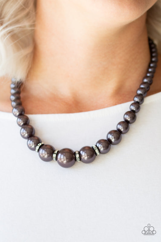 Party Pearls - Black Necklace - Paparazzi Accessories