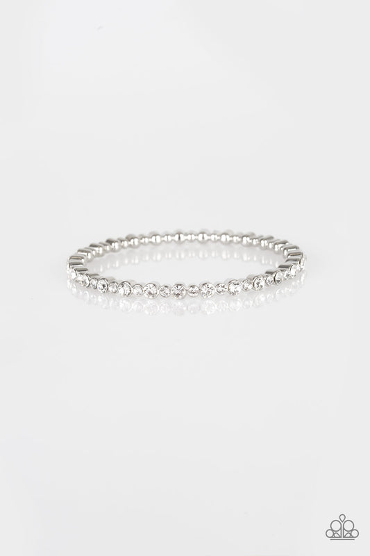 Seven Figure Fabulous - White Bracelet - Paparazzi Accessories