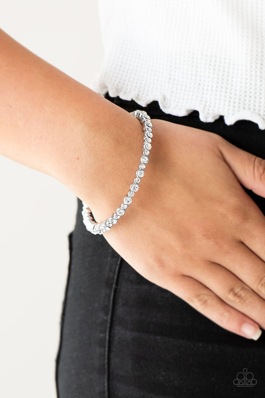 Seven Figure Fabulous - White Bracelet - Paparazzi Accessories