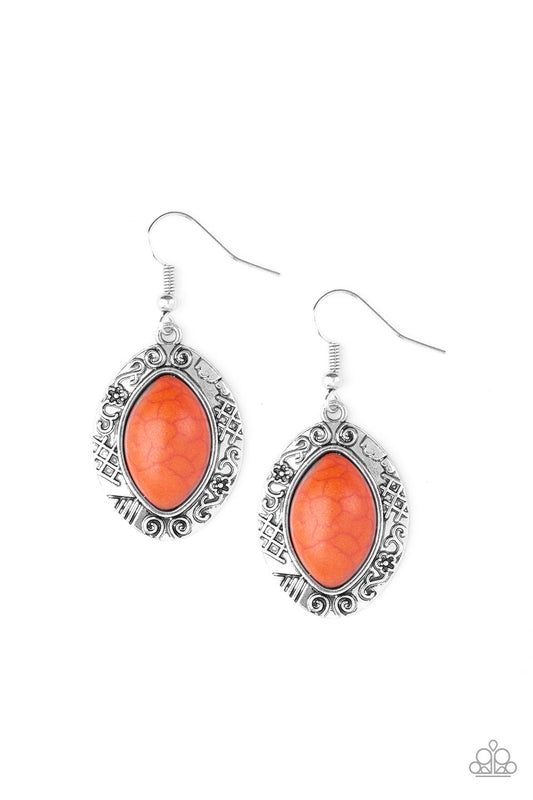 Aztec Horizons - Orange Earrings