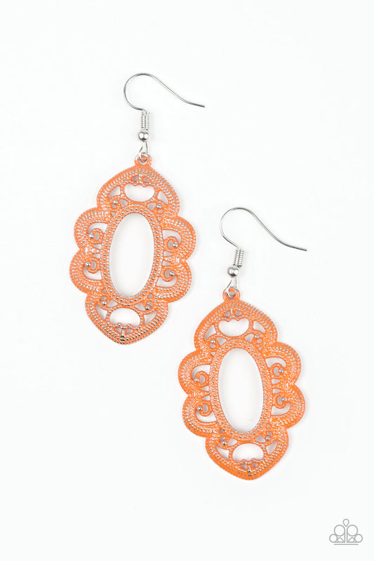 Mantras and Mandalas - Orange Earrings - Paparazzi Accessories