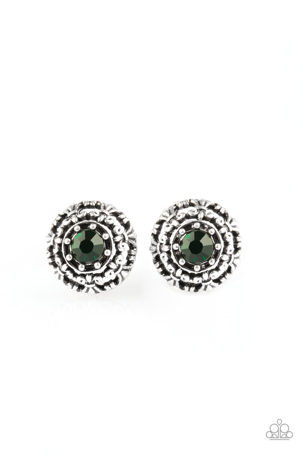 Courtly Courtliness - Green Earrings