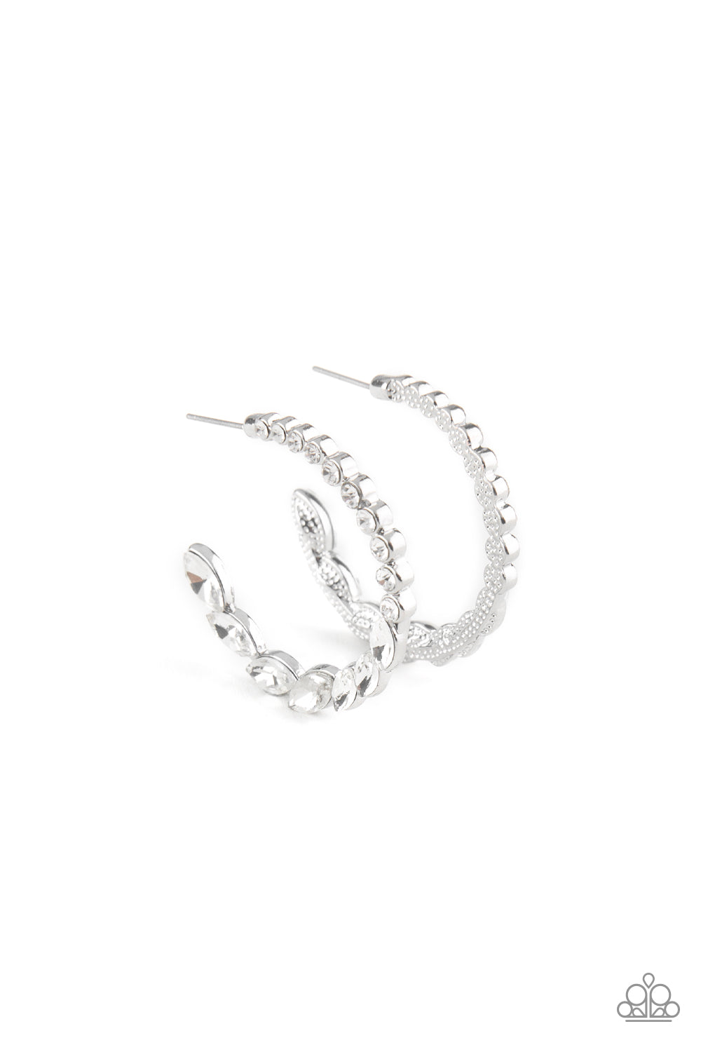 Prime Time Princess - White Earrings - Paparazzi Accessories