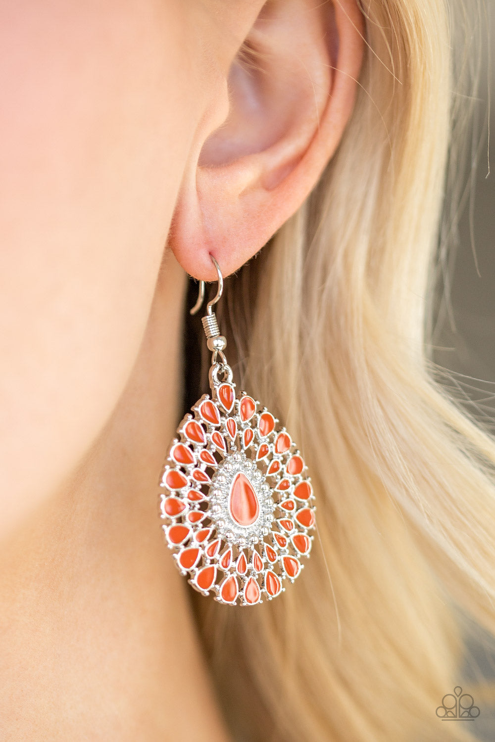 City Chateau - Orange Earrings - Jazzy Jewels With Lady J