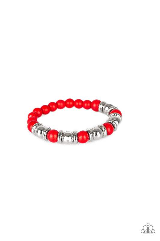 Across The Mesa - Red Bracelet - Paparazzi Accessories