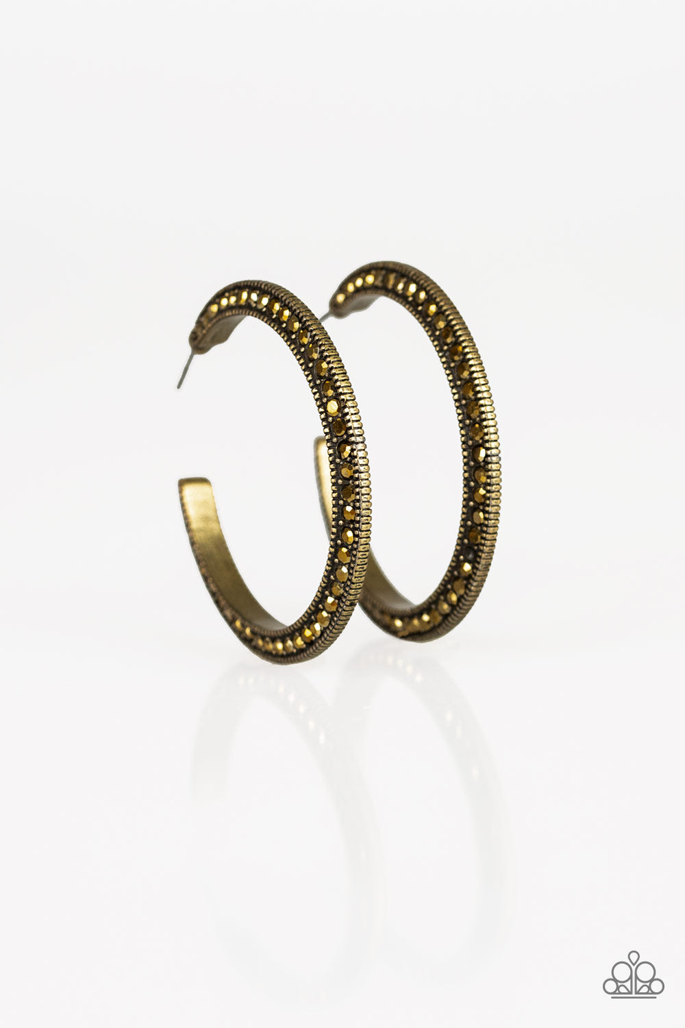 Dazzling Diamond-naire - Brass Earrings