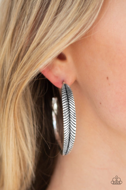 Funky Feathers - Silver Earrings
