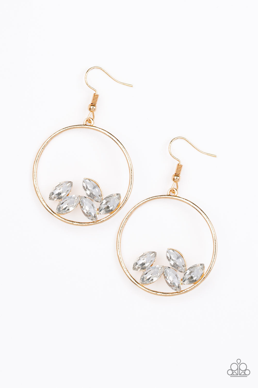 Cue The Confetti - Gold Earrings - Paparazzi Accessories - Jazzy Jewels With Lady J