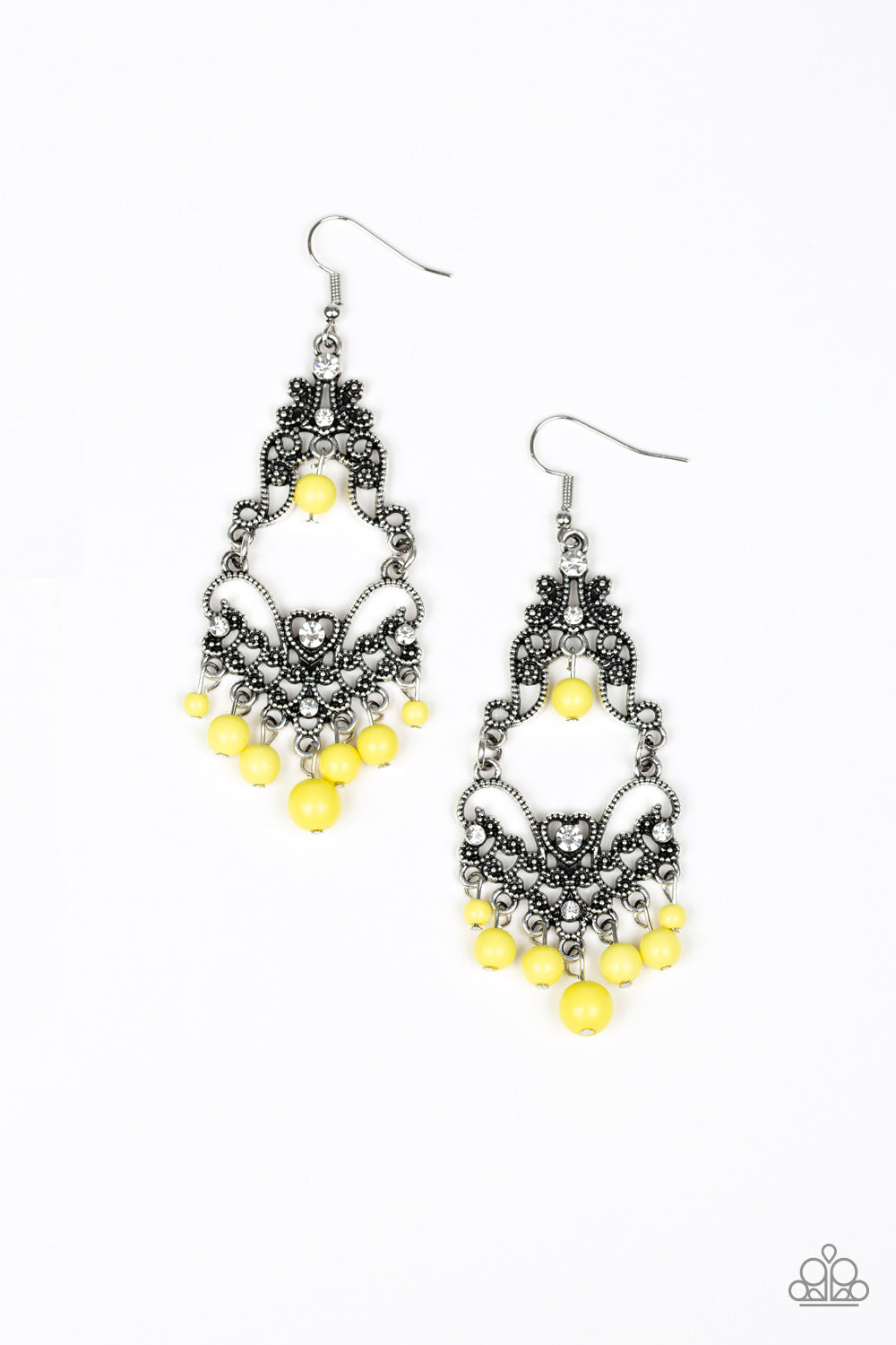 Colorfully Cabaret - Yellow Earrings