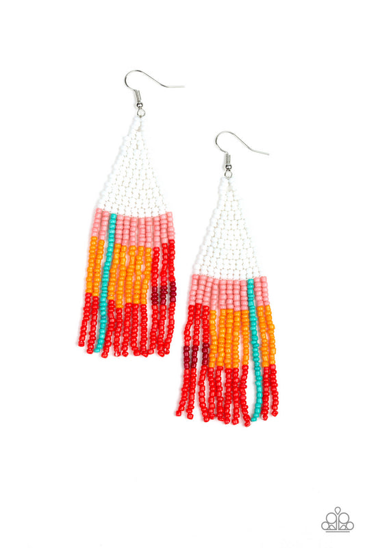 Beaded Boho - White Earrings