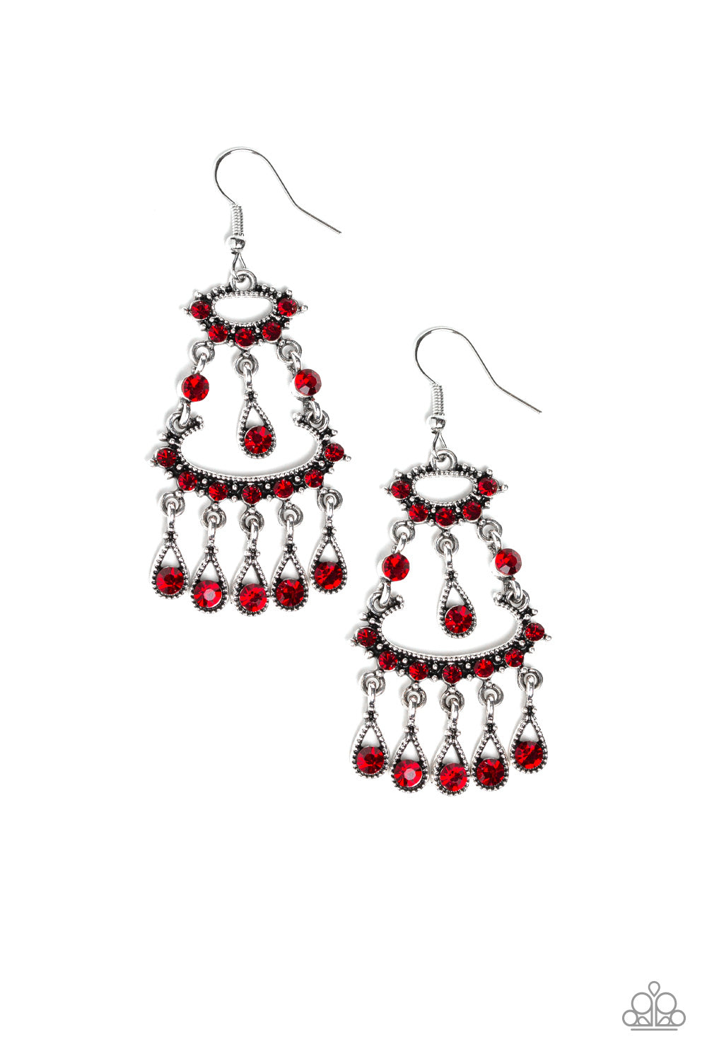Chandelier Shimmer - Red Earrings