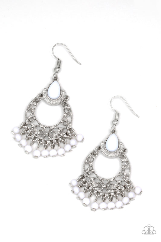 Colorful Colada - White Earrings