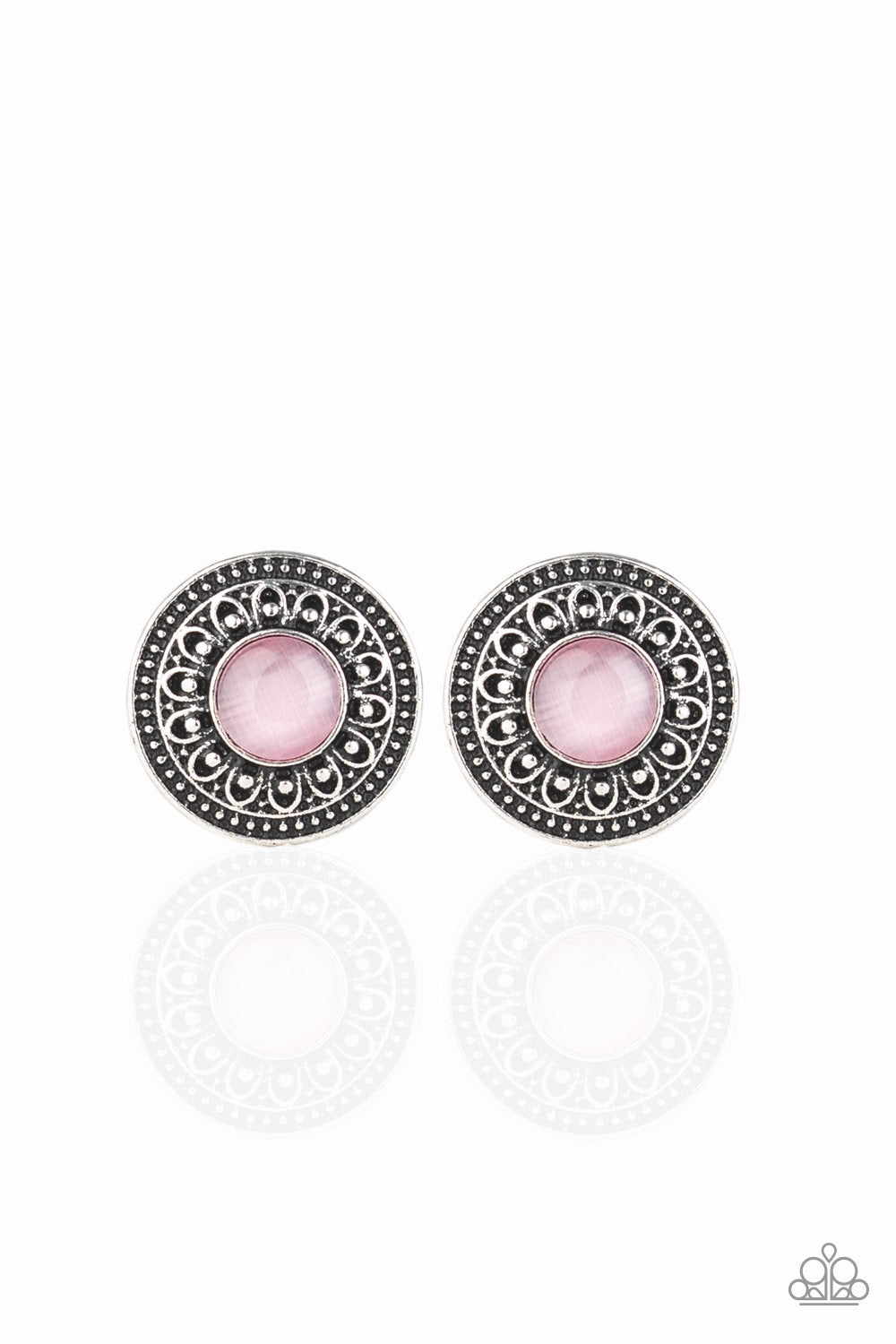 Fine Flora - Pink Earrings - Paparazzi Accessories