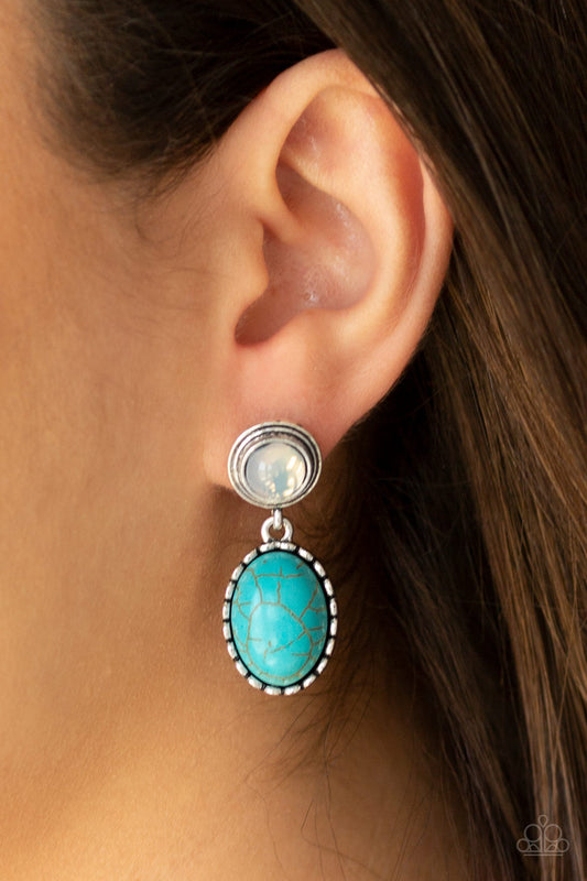 Western Oasis - Blue Earrings - Paparazzi Accessories