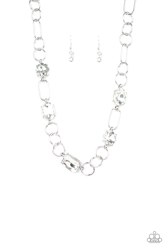 Urban District - White Necklace - Paparazzi Accessories - Jazzy Jewels With Lady J