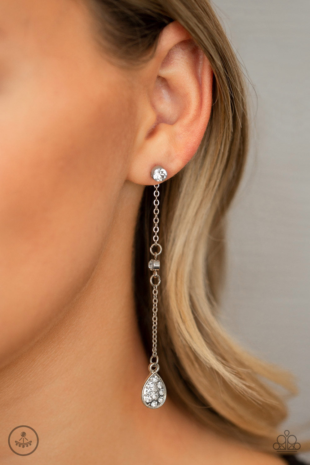 When It REIGNS - White Earrings - Paparazzi Accessories - Jazzy Jewels With Lady J