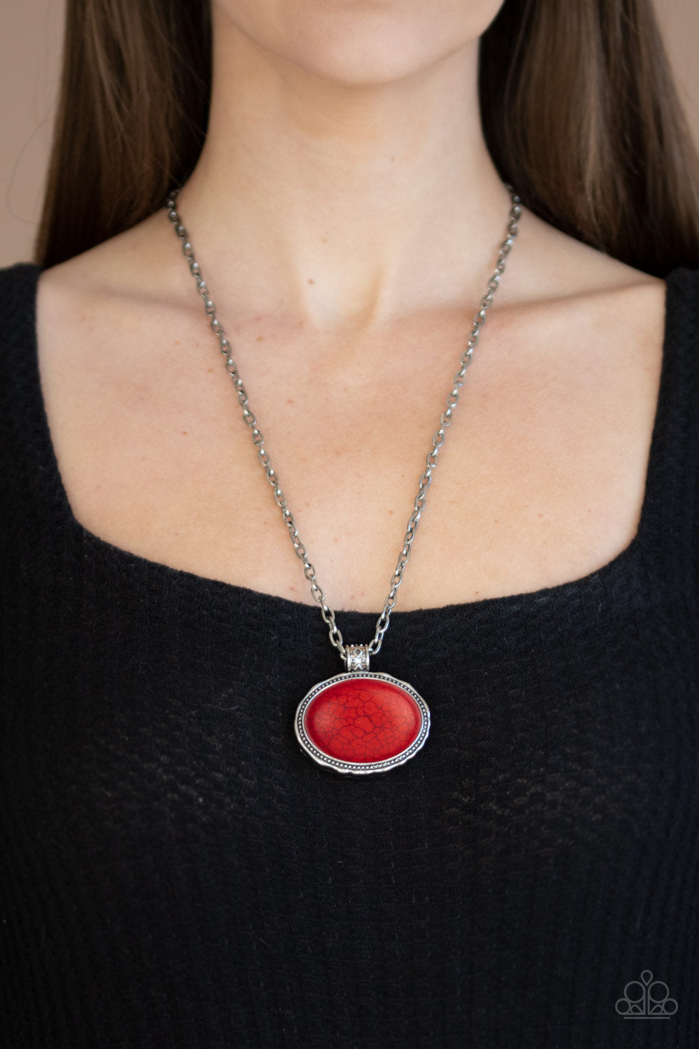 Sedimentary Colors - Red Necklace - Paparazzi Accessories - Jazzy Jewels With Lady J