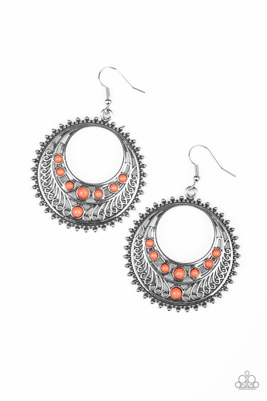 Boho Bliss - Orange Earrings - Jazzy Jewels With Lady J