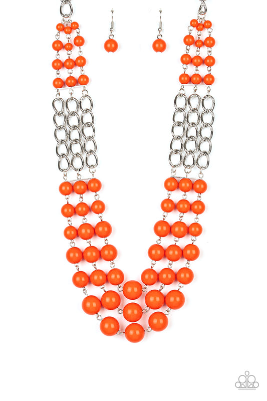 A La Vogue - Orange Necklace - Jazzy Jewels With Lady J