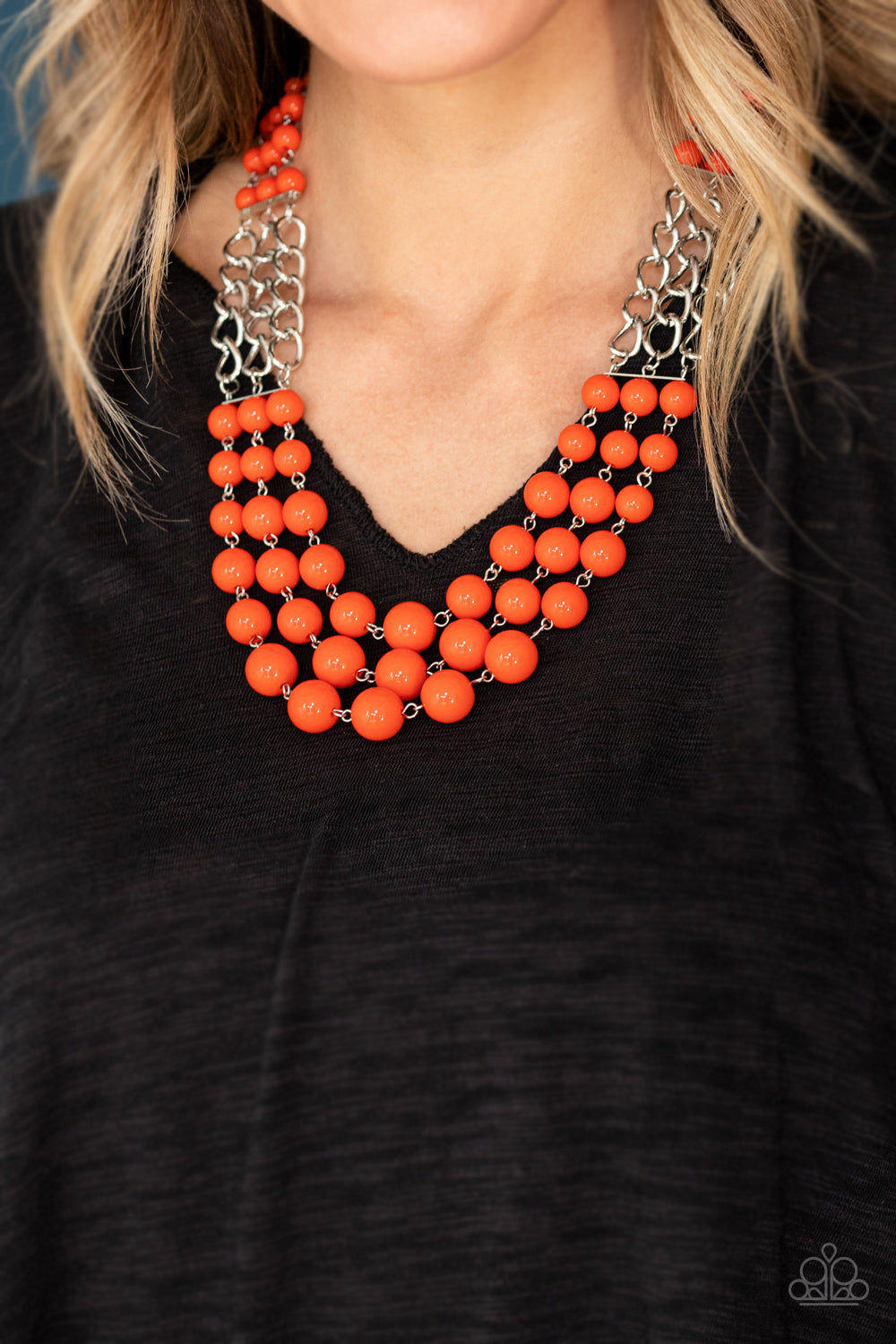 A La Vogue - Orange Necklace - Jazzy Jewels With Lady J