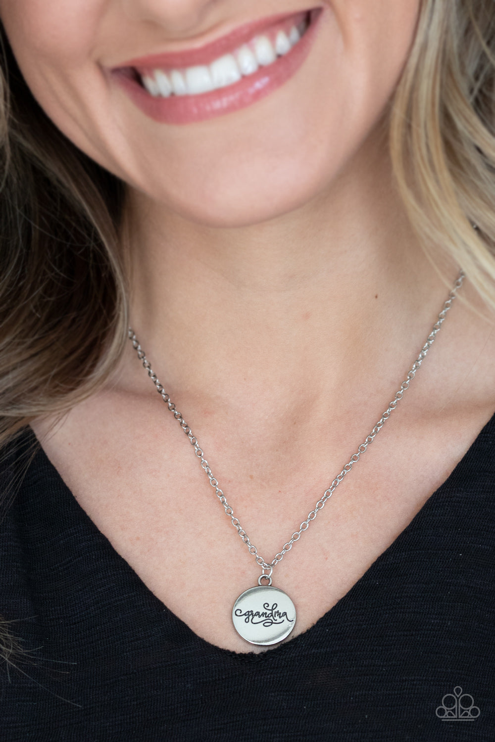 Worlds Best Grandma - Silver Necklace - Paparazzi Accessories