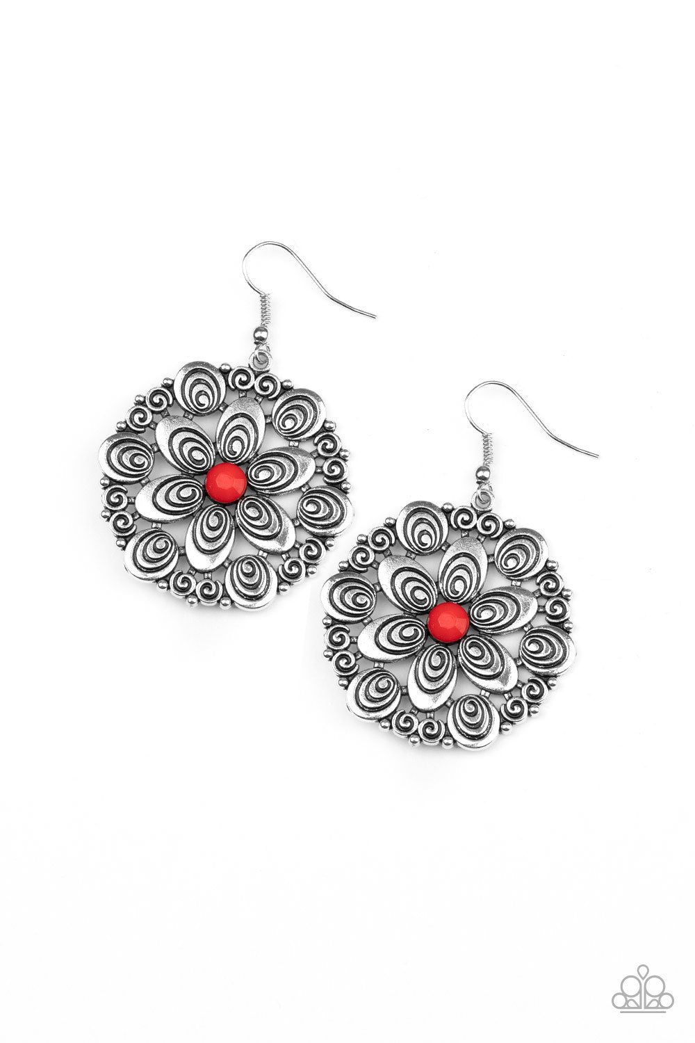 Grove Groove - Red Earrings - Paparazzi Accessories - Jazzy Jewels With Lady J