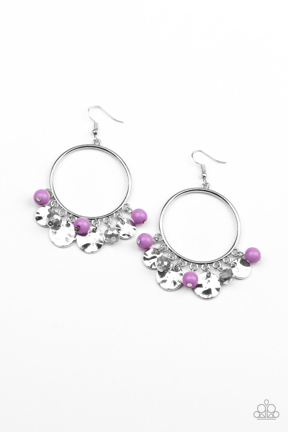 Chroma Chimes - Purple Earrings - Paparazzi Accessories - Jazzy Jewels With Lady J