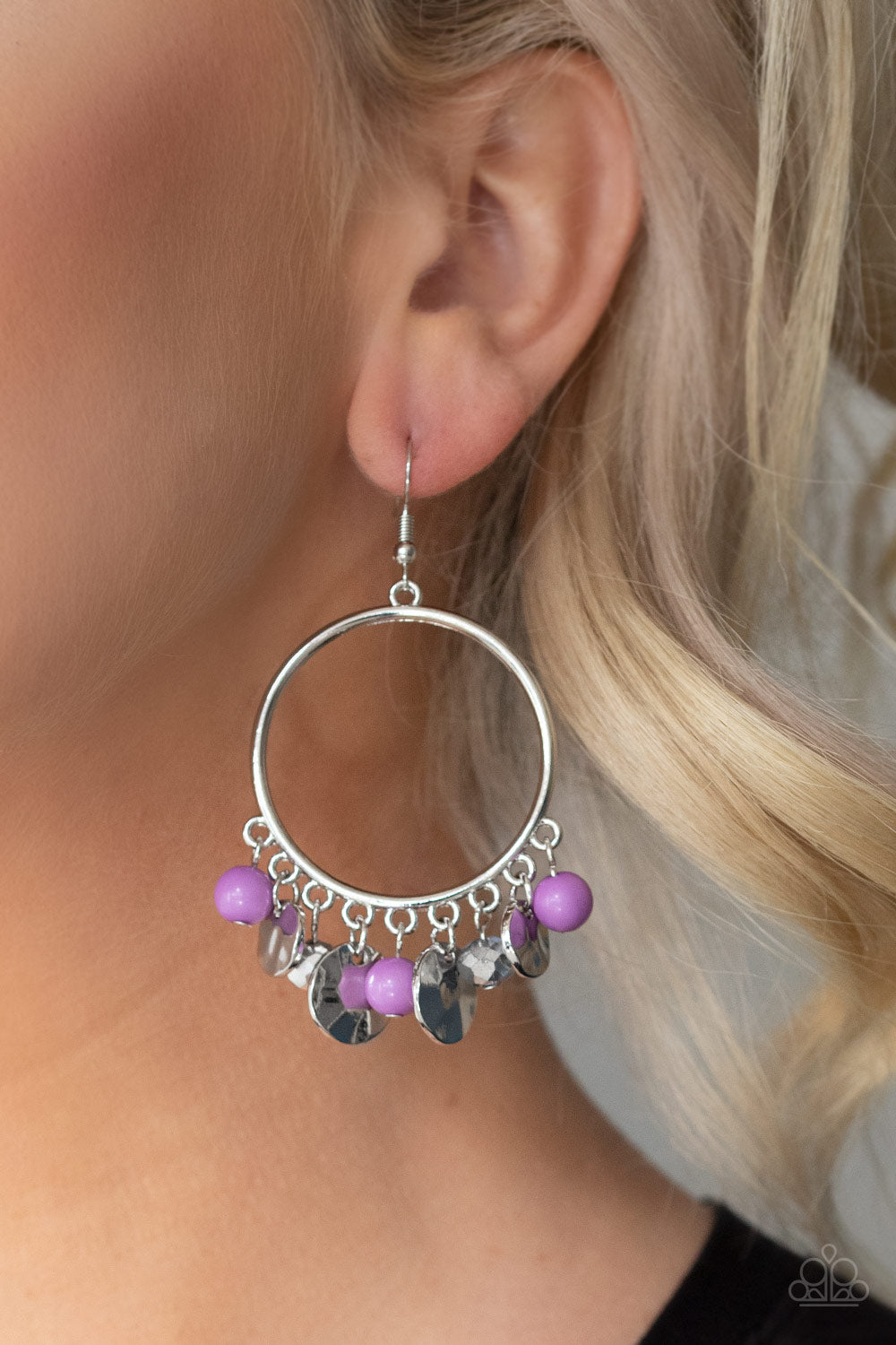 Chroma Chimes - Purple Earrings - Paparazzi Accessories - Jazzy Jewels With Lady J