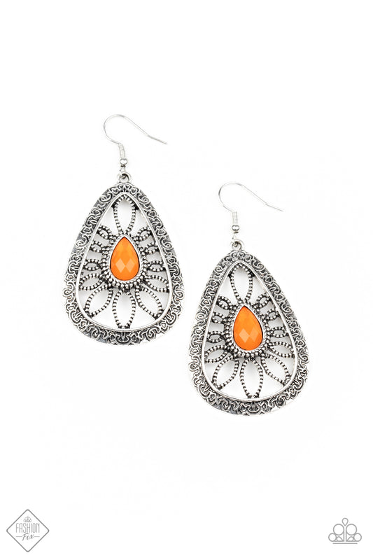 Floral Frill - Orange Earrings