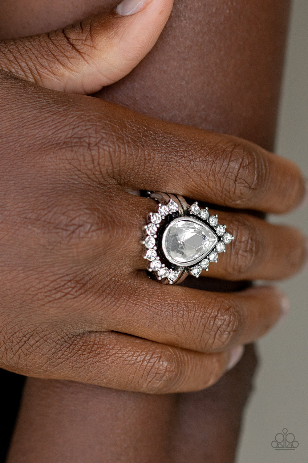 Make Your TRADEMARK - White Ring - Paparazzi Accessories - Jazzy Jewels With Lady J
