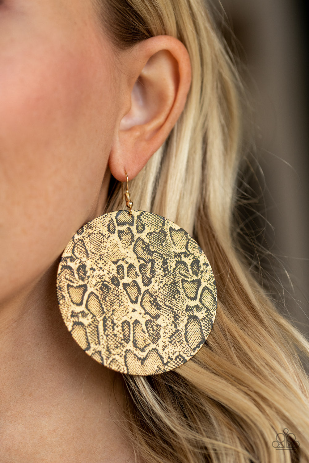 Animal Planet - Gold Earrings - Paparazzi Accessories - Jazzy Jewels With Lady J