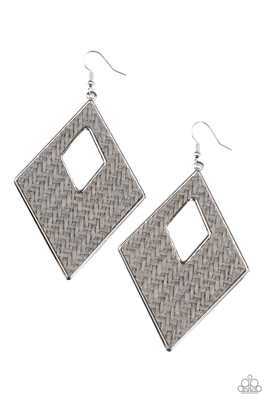 Woven Wanderer - Silver Earrings - Paparazzi Accessories
