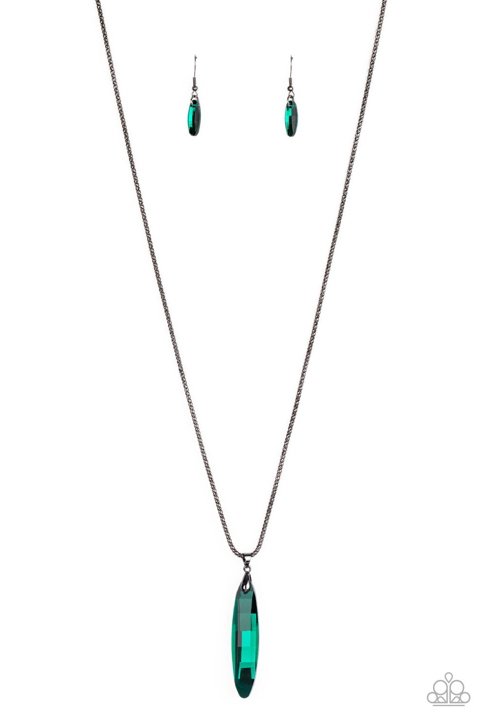 Meteor Shower - Green Necklace - Paparazzi Accessories