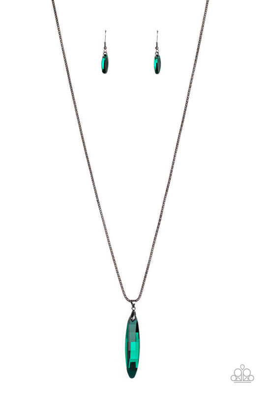 Meteor Shower - Green Necklace - Paparazzi Accessories