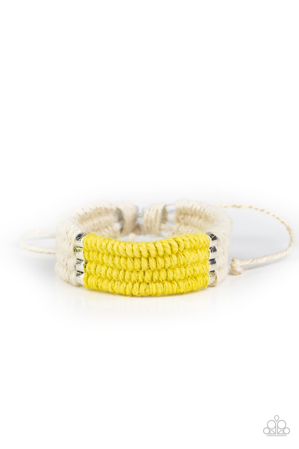 Hot Cross BUNGEE - Yellow Bracelet - Paparazzi Accessories