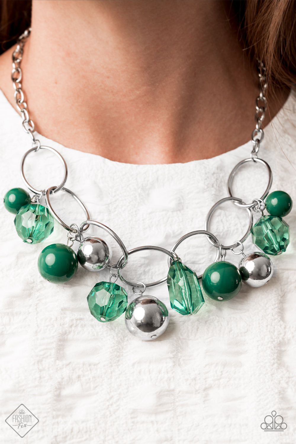 Cosmic Getaway - Green Necklace - Jazzy Jewels With Lady J