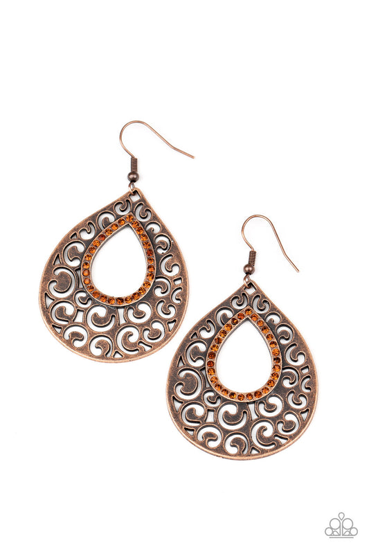 Airy Applique - Copper Earrings